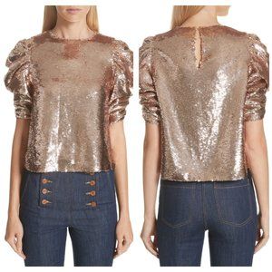 NEW! ULLA JOHNSON Raw Sequin Blouse (0)